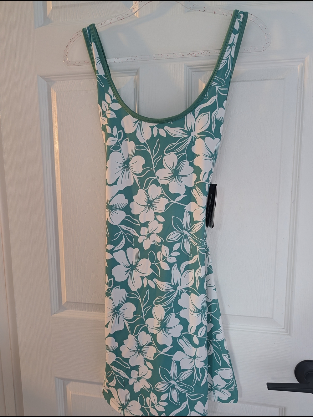 Ralph Lauren Teal & White Floral Swim Dress with RLX Tag